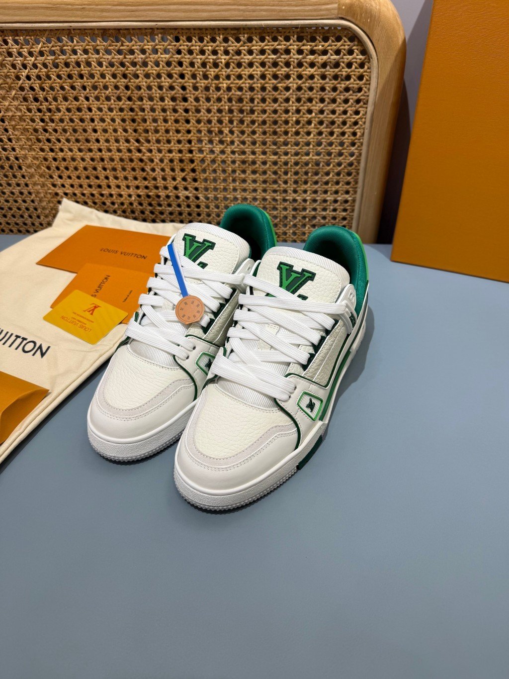 Sneakers Trainer 'Blanc Vert Liseré' — vue 16