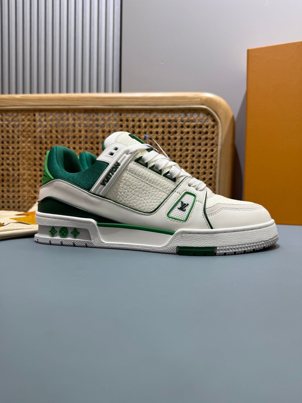 Sneakers Trainer 'Blanc Vert Liseré' — vue 22