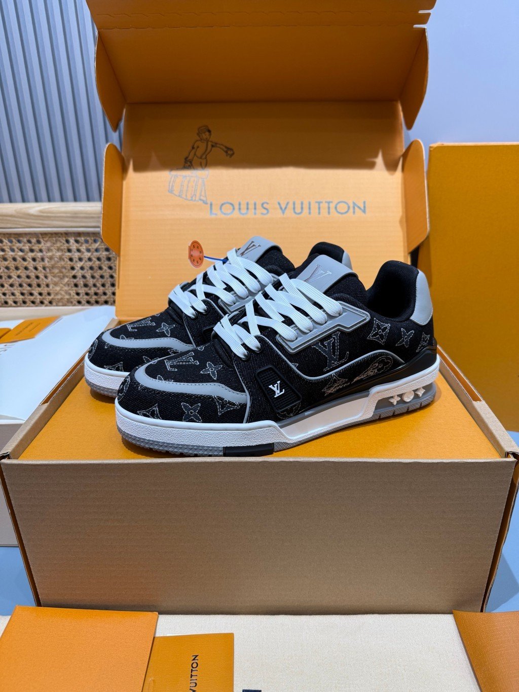 Sneakers Trainer Denim 'Denim Noir Blanc' — vue 4