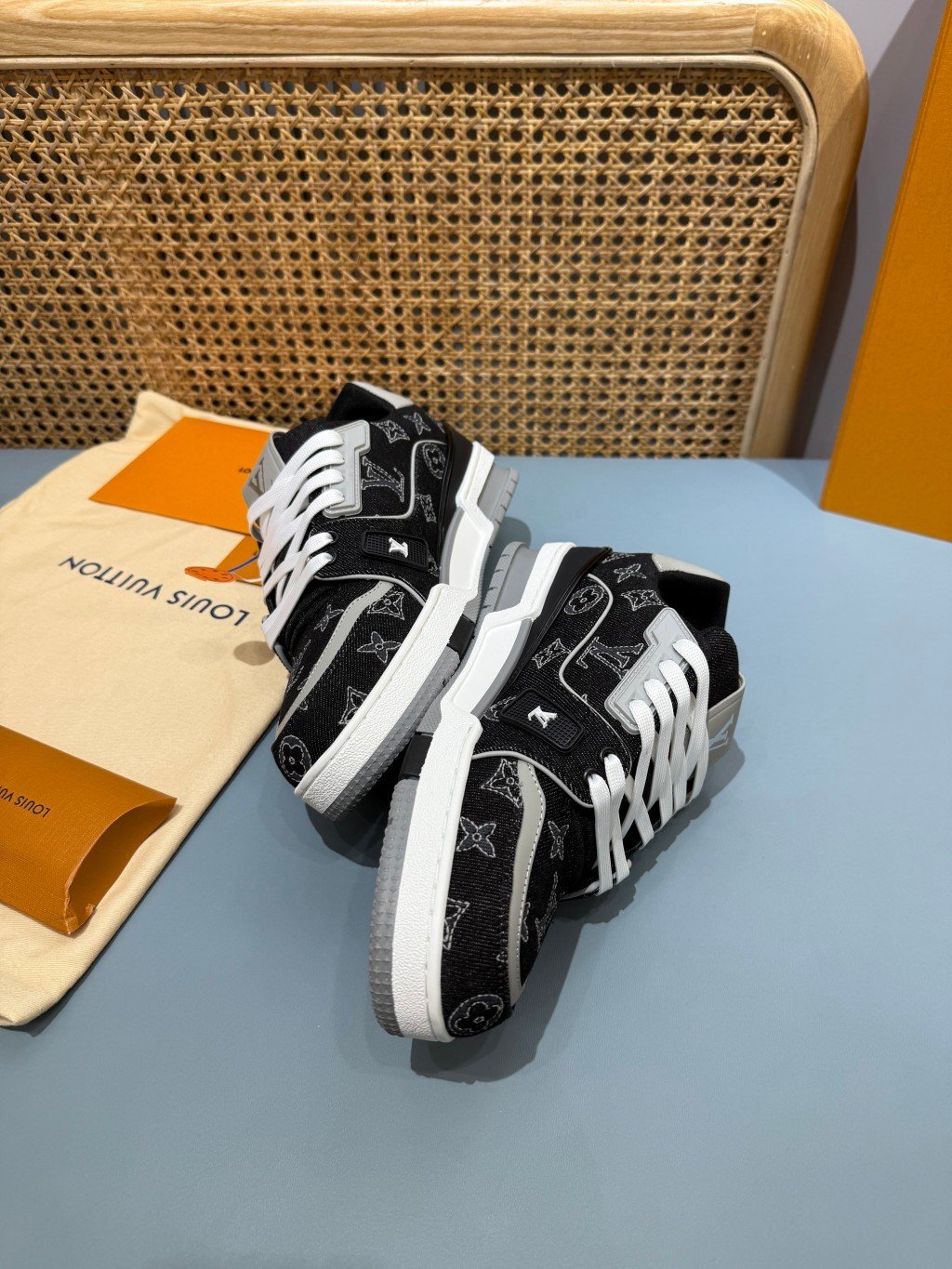 Sneakers Trainer Denim 'Denim Noir Blanc' — vue 14