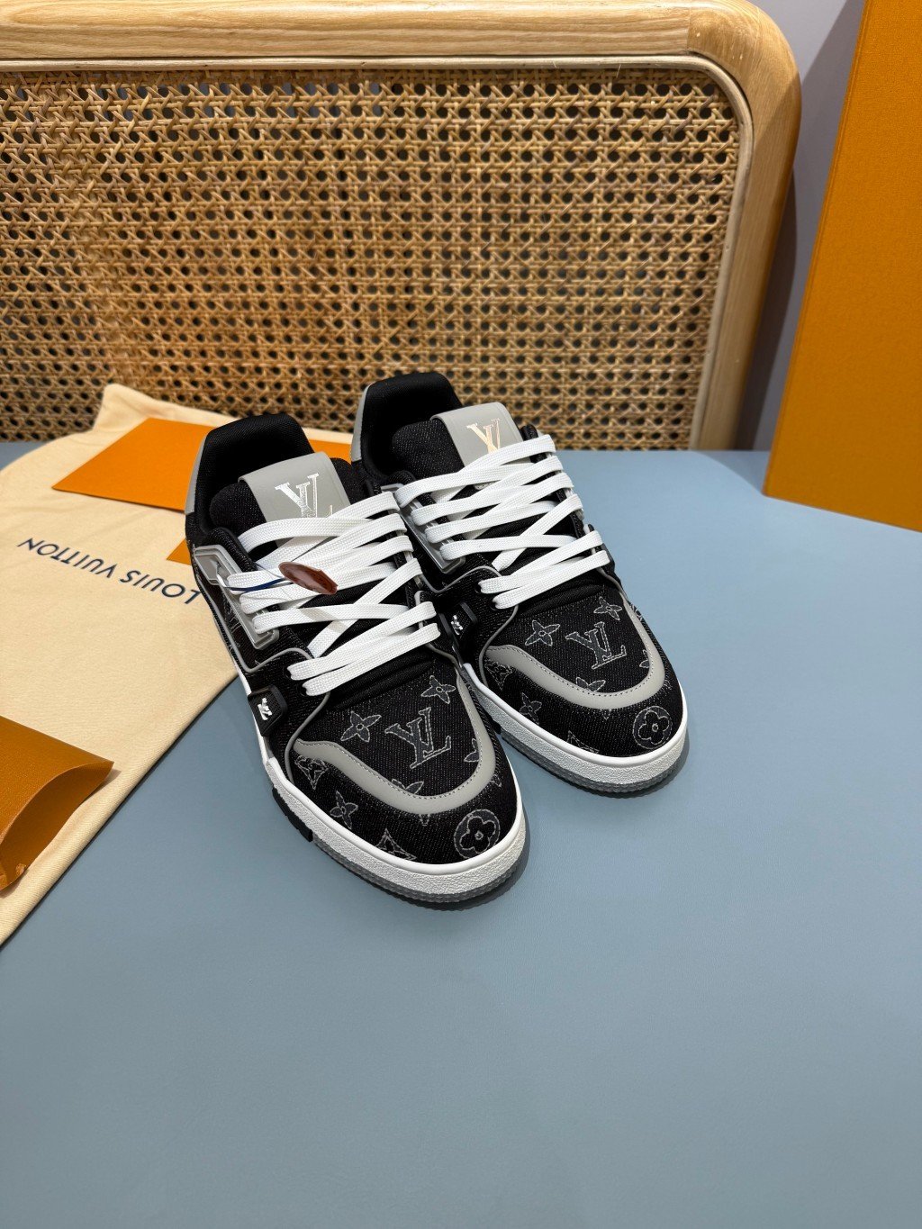 Sneakers Trainer Denim 'Denim Noir Blanc' — vue 16