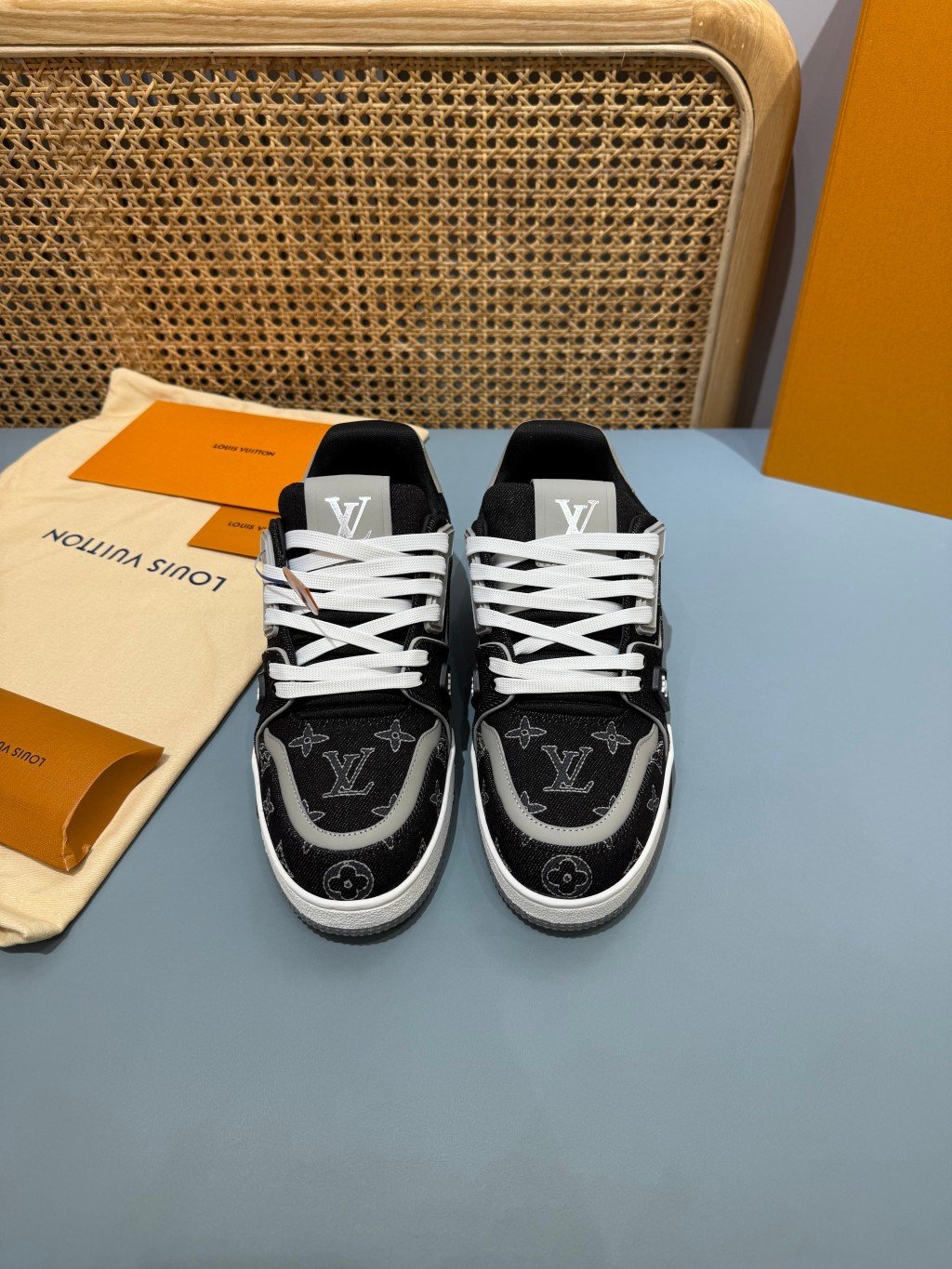 Sneakers Trainer Denim 'Denim Noir Blanc' — vue 17