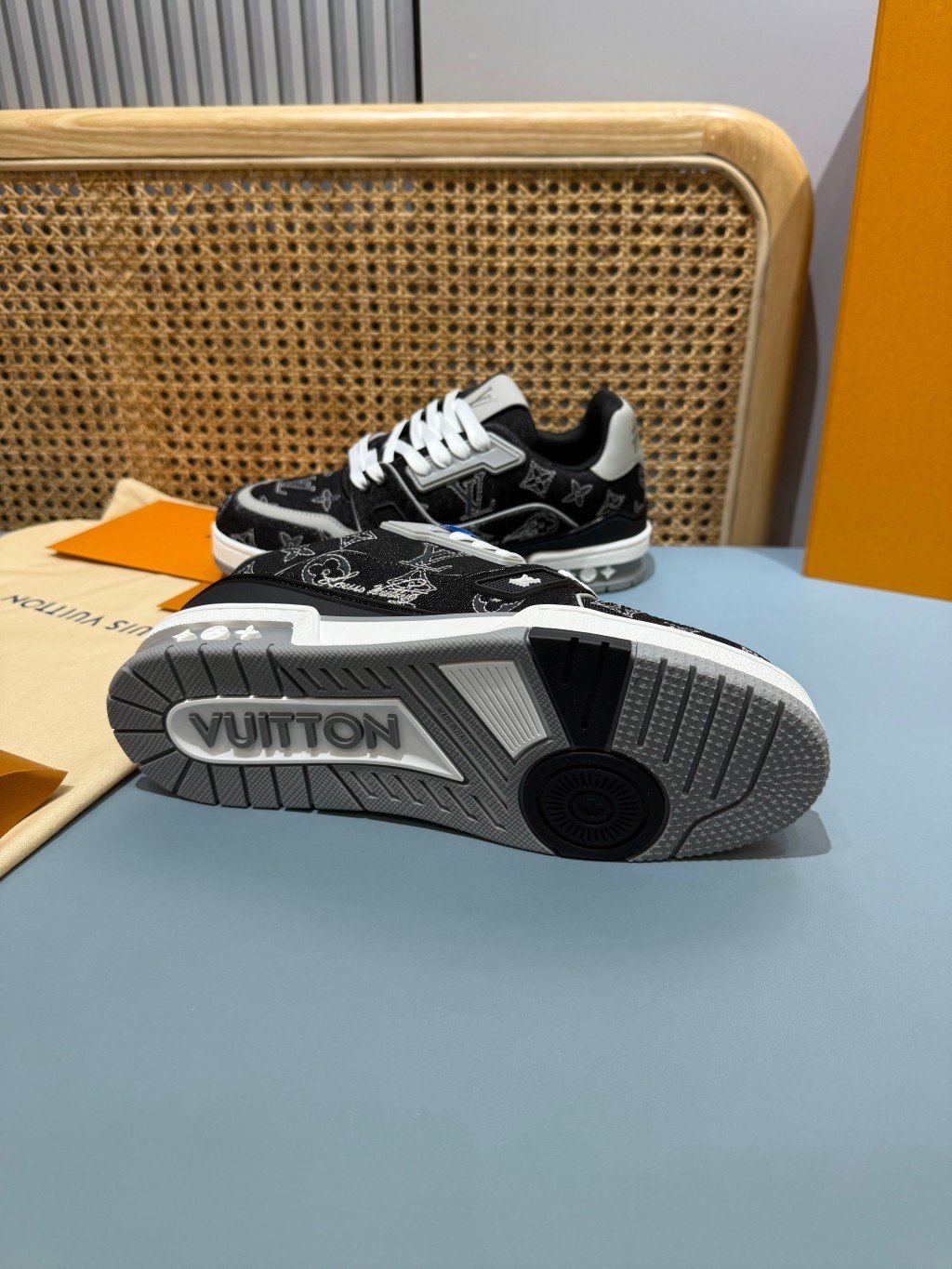 Sneakers Trainer Denim 'Denim Noir Blanc' — vue 18