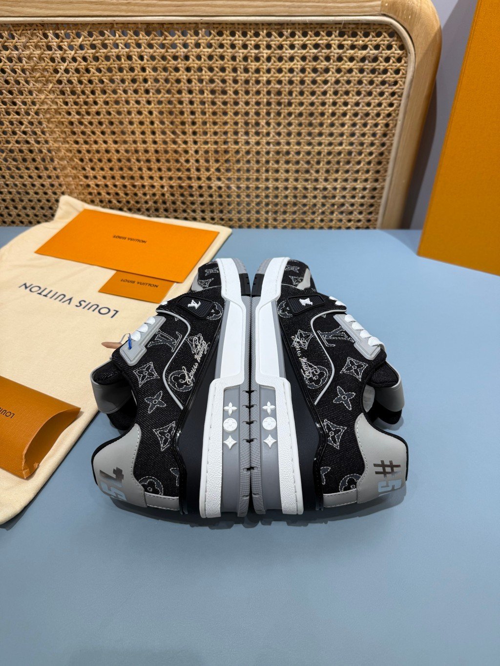 Sneakers Trainer Denim 'Denim Noir Blanc' — vue 19