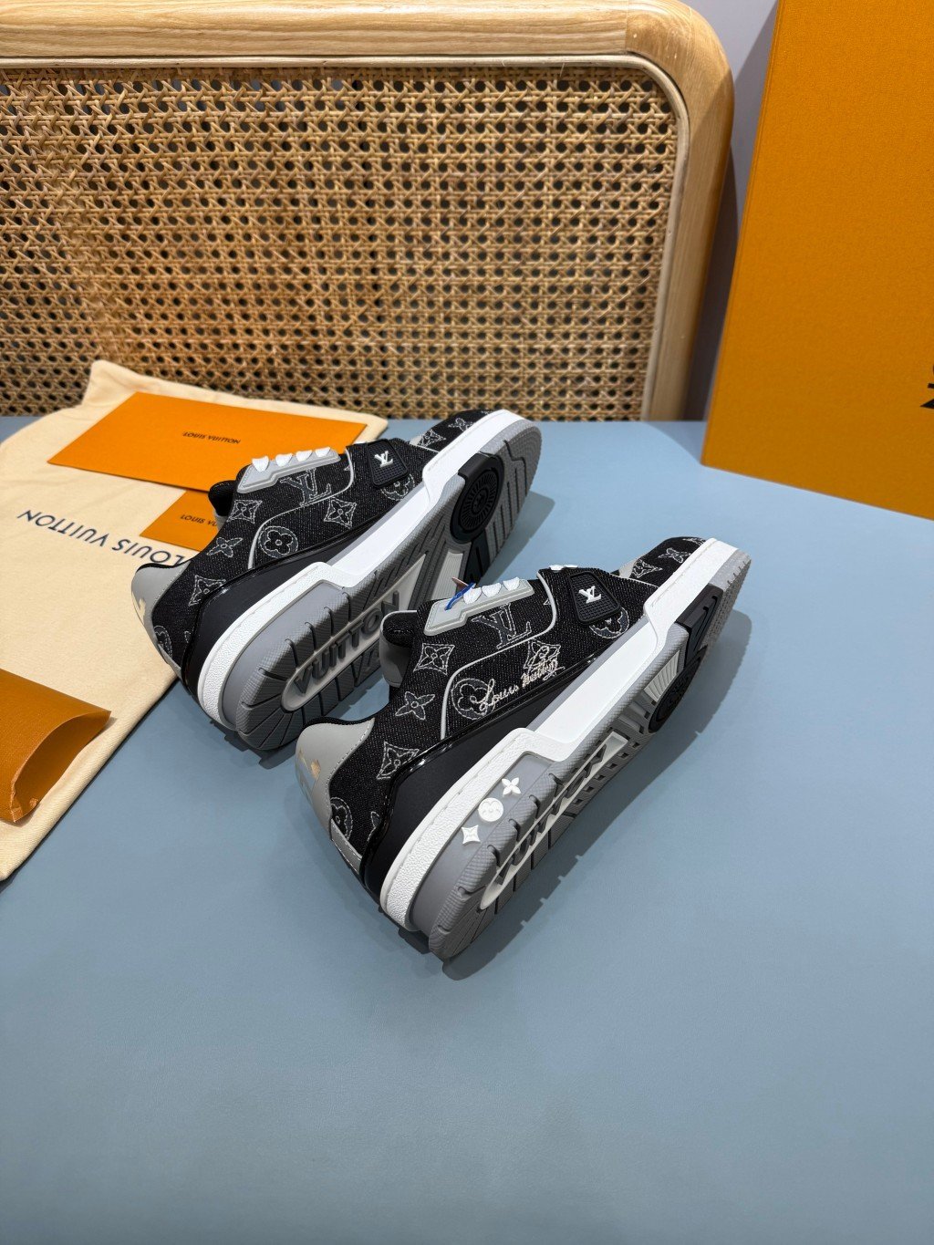 Sneakers Trainer Denim 'Denim Noir Blanc' — vue 22