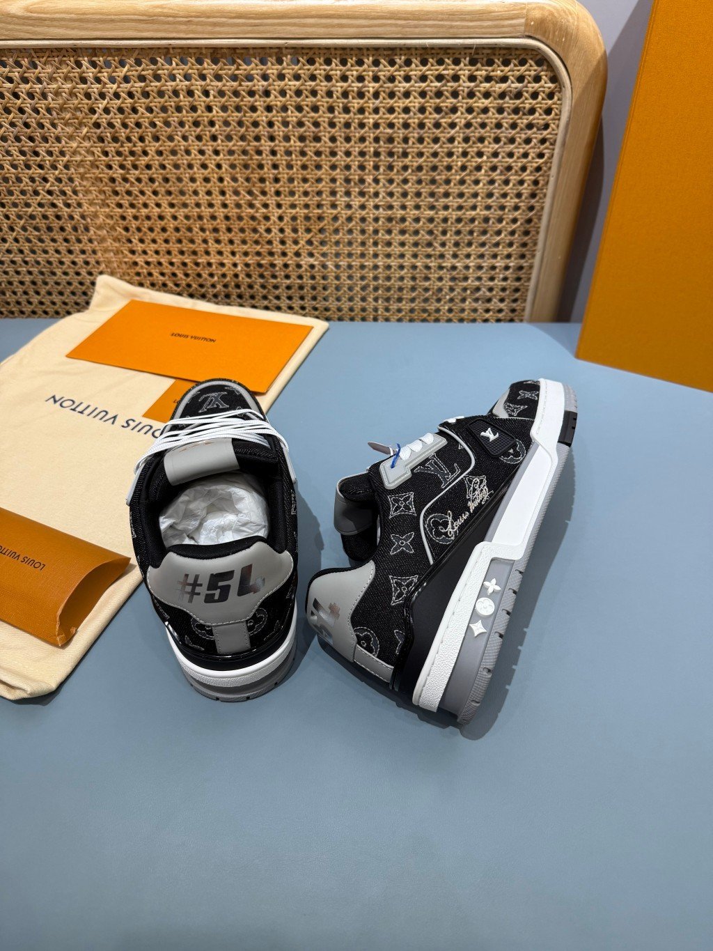 Sneakers Trainer Denim 'Denim Noir Blanc' — vue 23