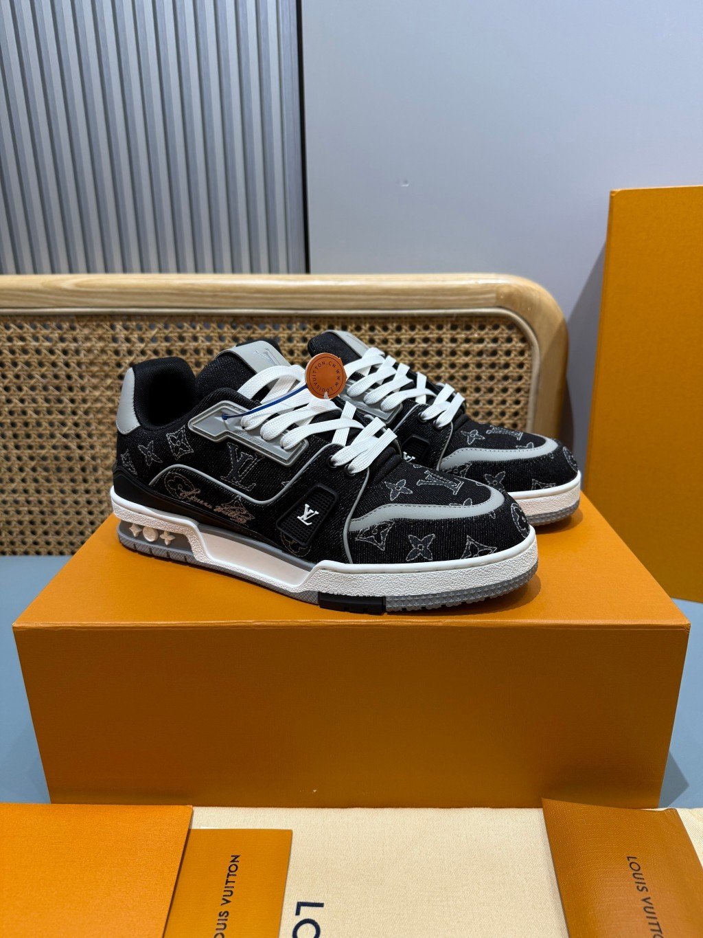 Sneakers Trainer Denim 'Denim Noir Blanc' — vue 27