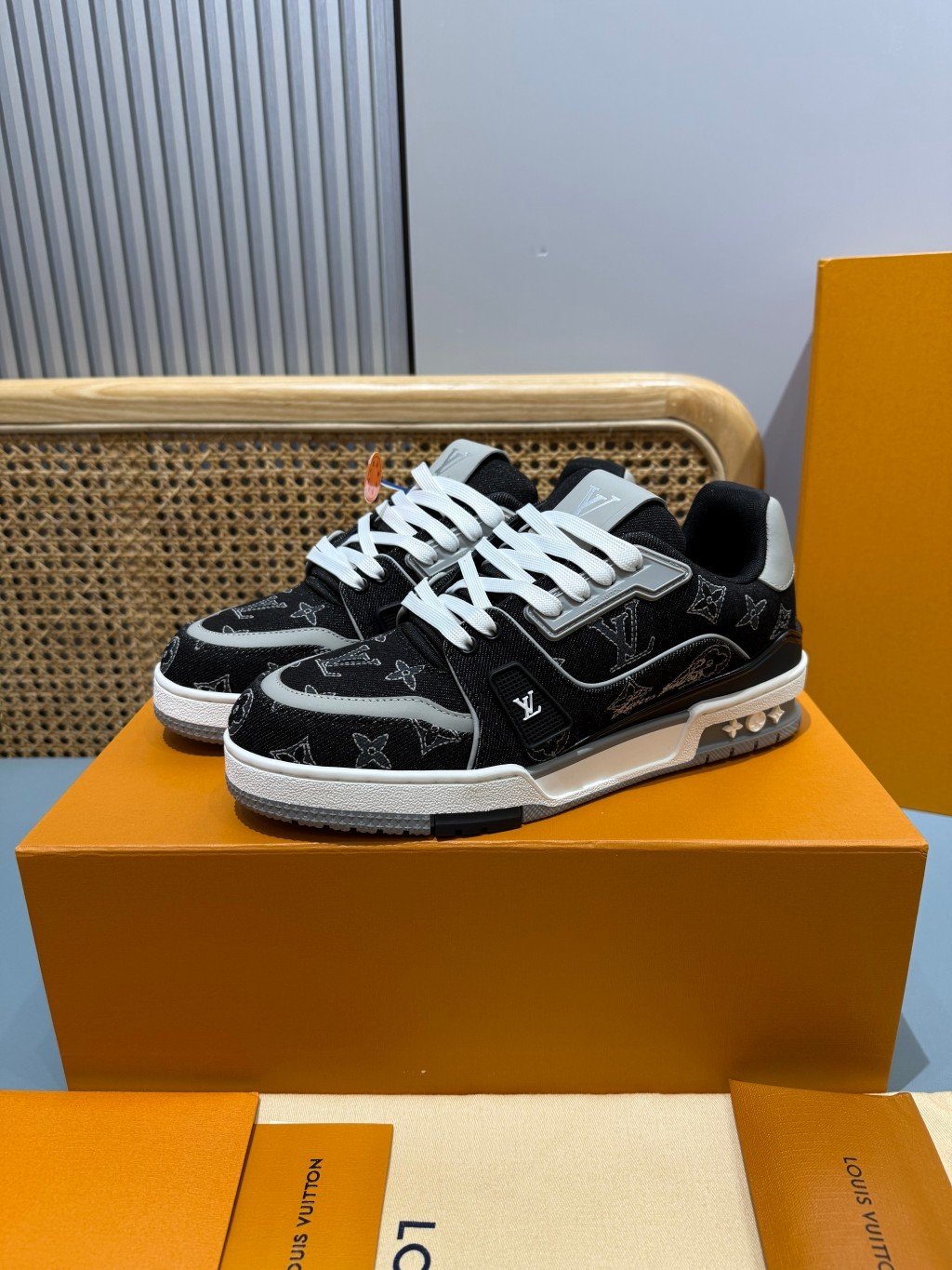 Sneakers Trainer Denim 'Denim Noir Blanc' — vue 28