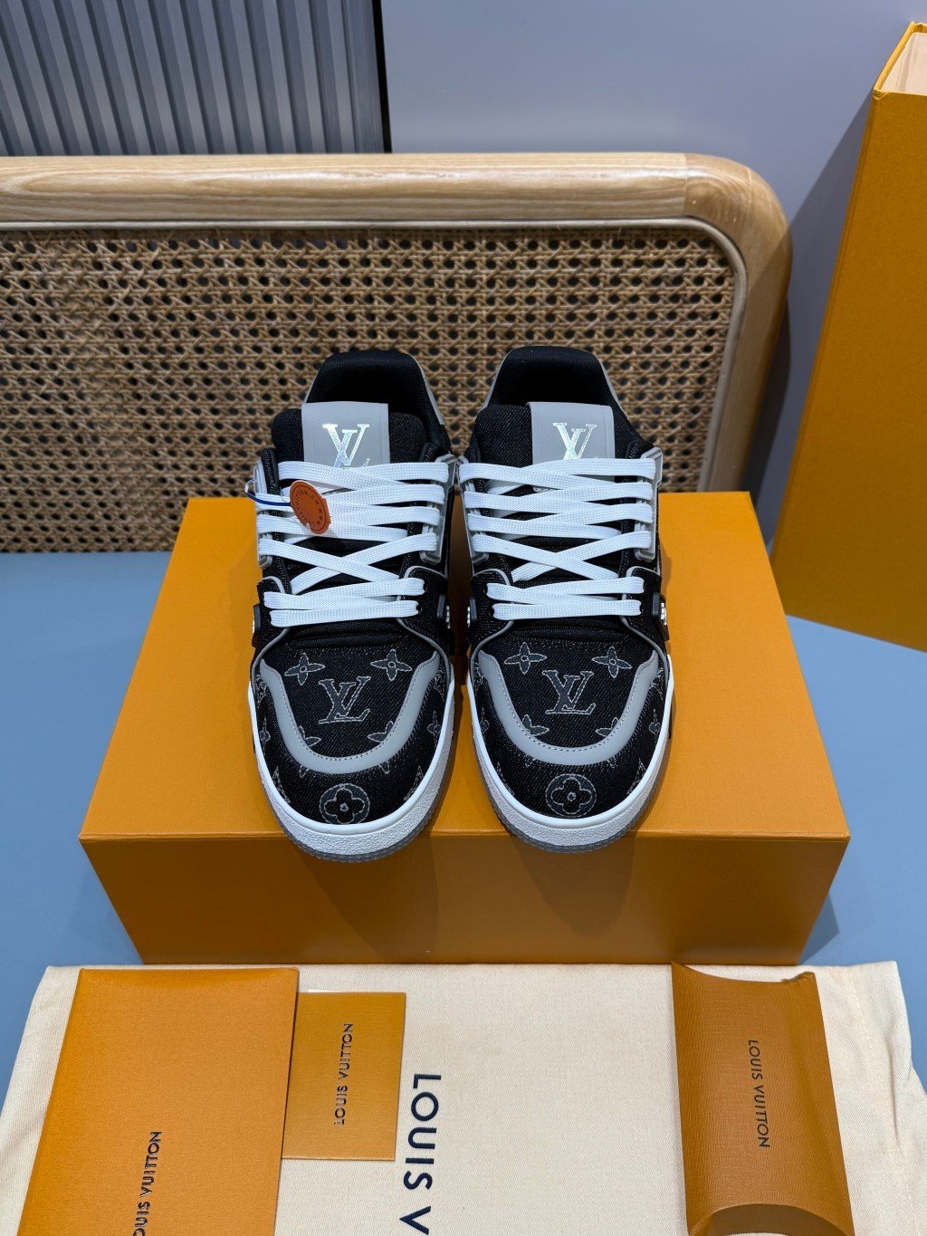 Sneakers Trainer Denim 'Denim Noir Blanc' — vue 29