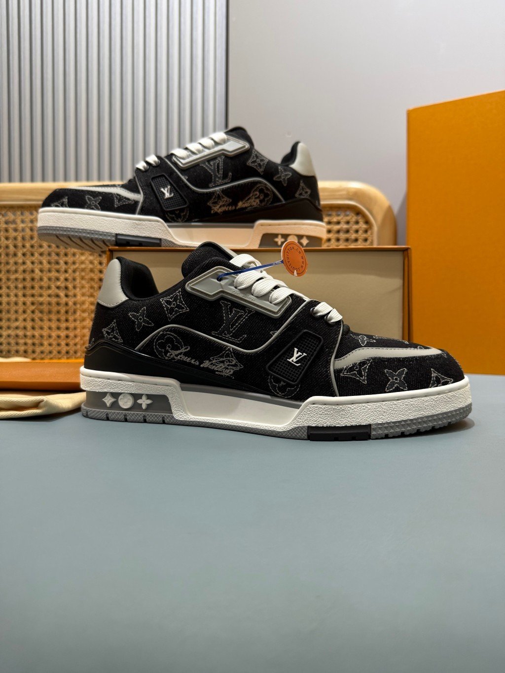 Sneakers Trainer Denim 'Denim Noir Blanc' — vue 30