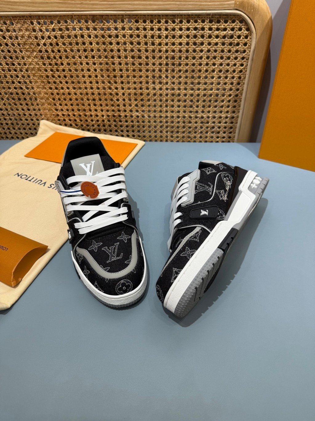 Sneakers Trainer Denim 'Denim Noir Blanc' — vue 31
