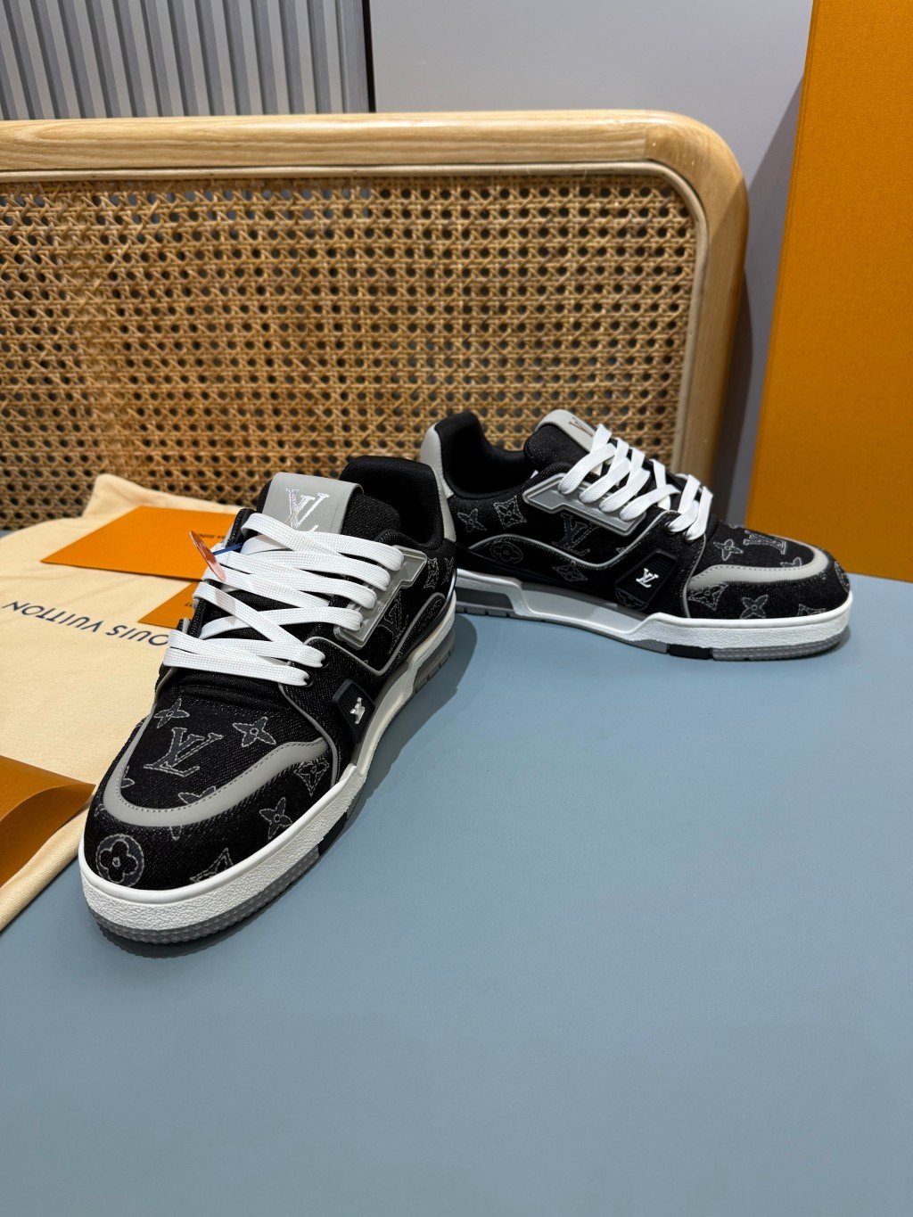 Sneakers Trainer Denim 'Denim Noir Blanc' — vue 33
