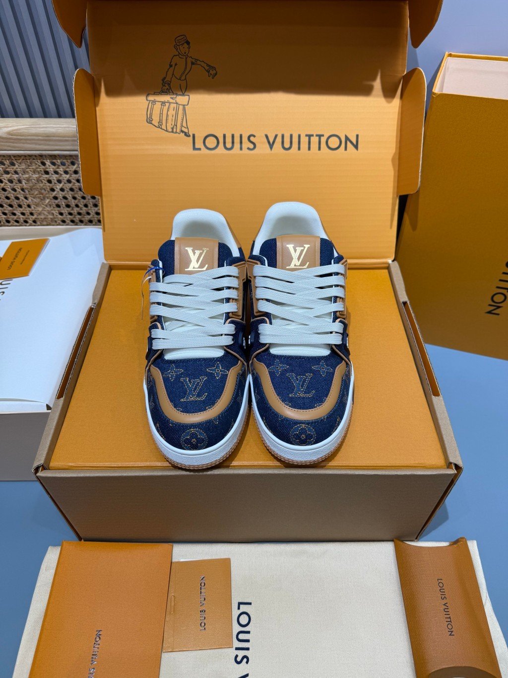 Sneakers Trainer Denim 'Denim Camel' — vue 5