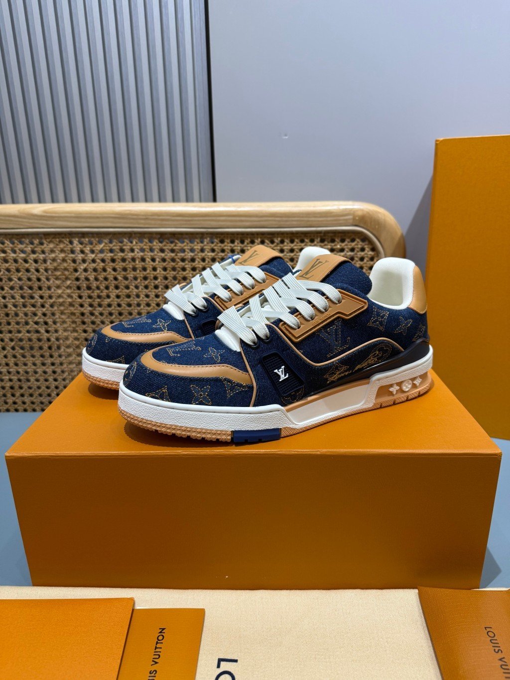 Sneakers Trainer Denim 'Denim Camel' — vue 28