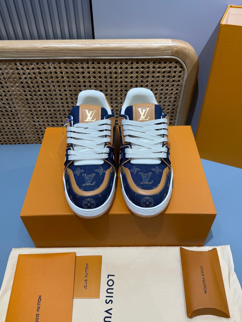 Sneakers Trainer Denim 'Denim Camel' — vue 29