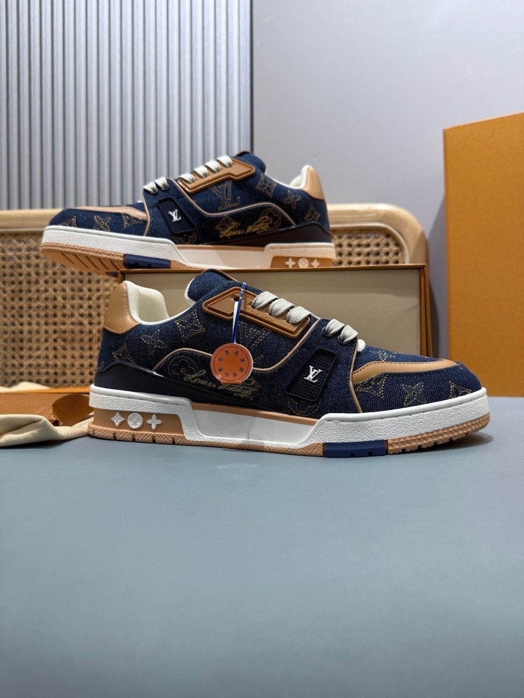 Sneakers Trainer Denim 'Denim Camel' — vue 30