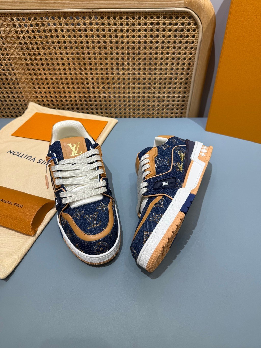 Sneakers Trainer Denim 'Denim Camel' — vue 31
