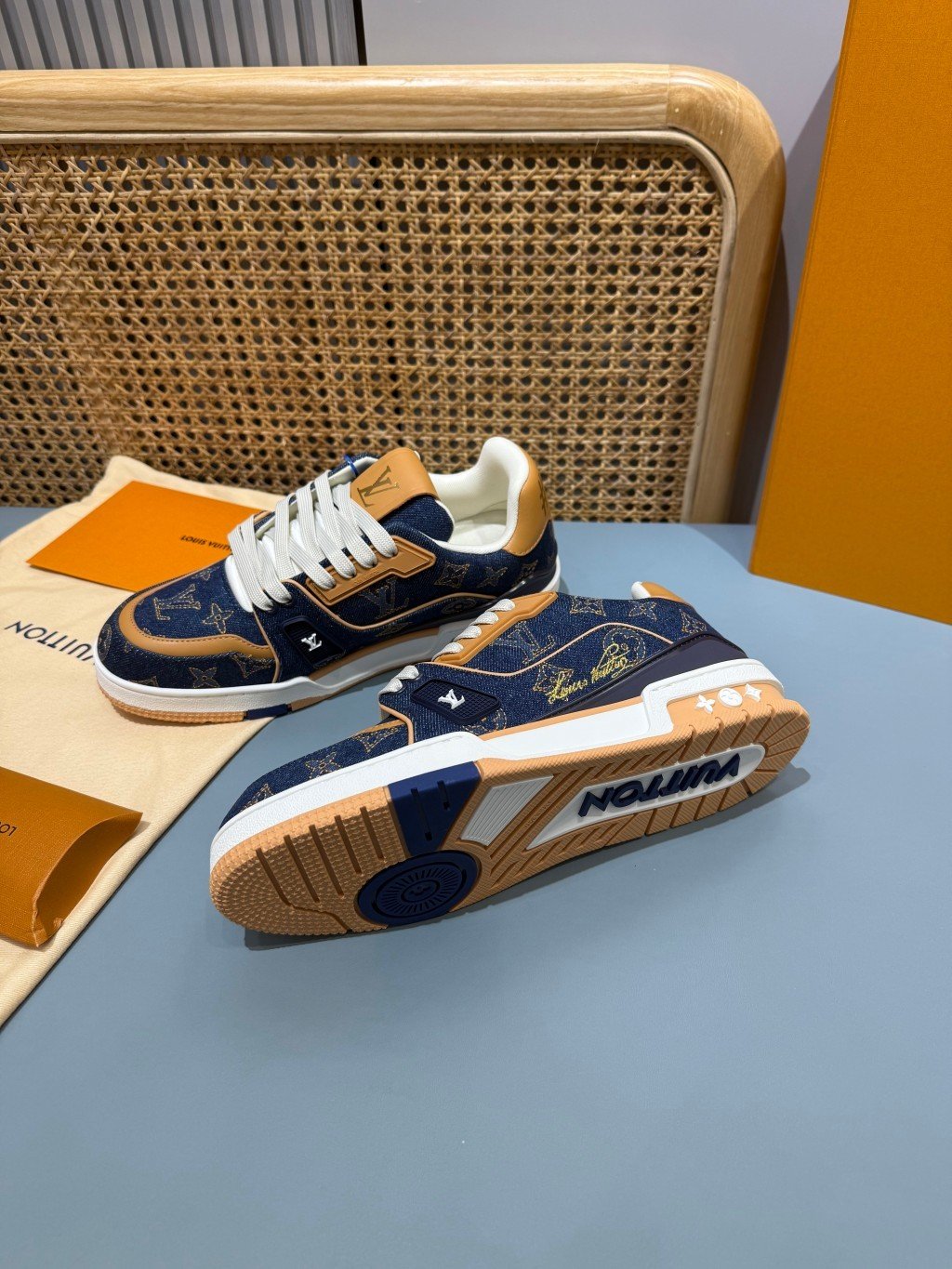 Sneakers Trainer Denim 'Denim Camel' — vue 32