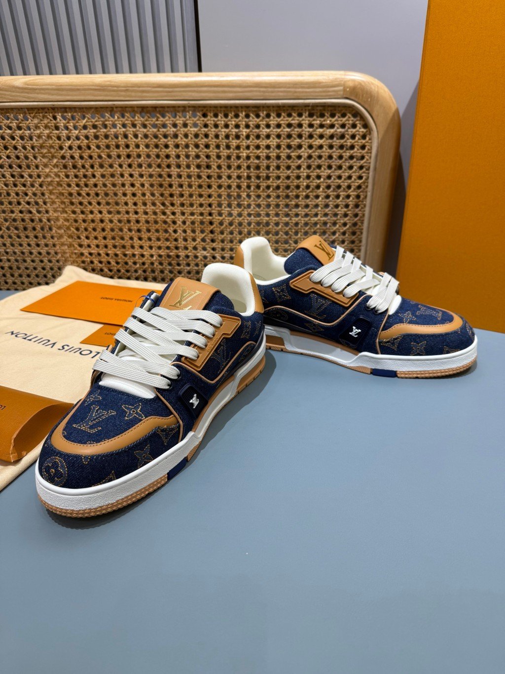 Sneakers Trainer Denim 'Denim Camel' — vue 33