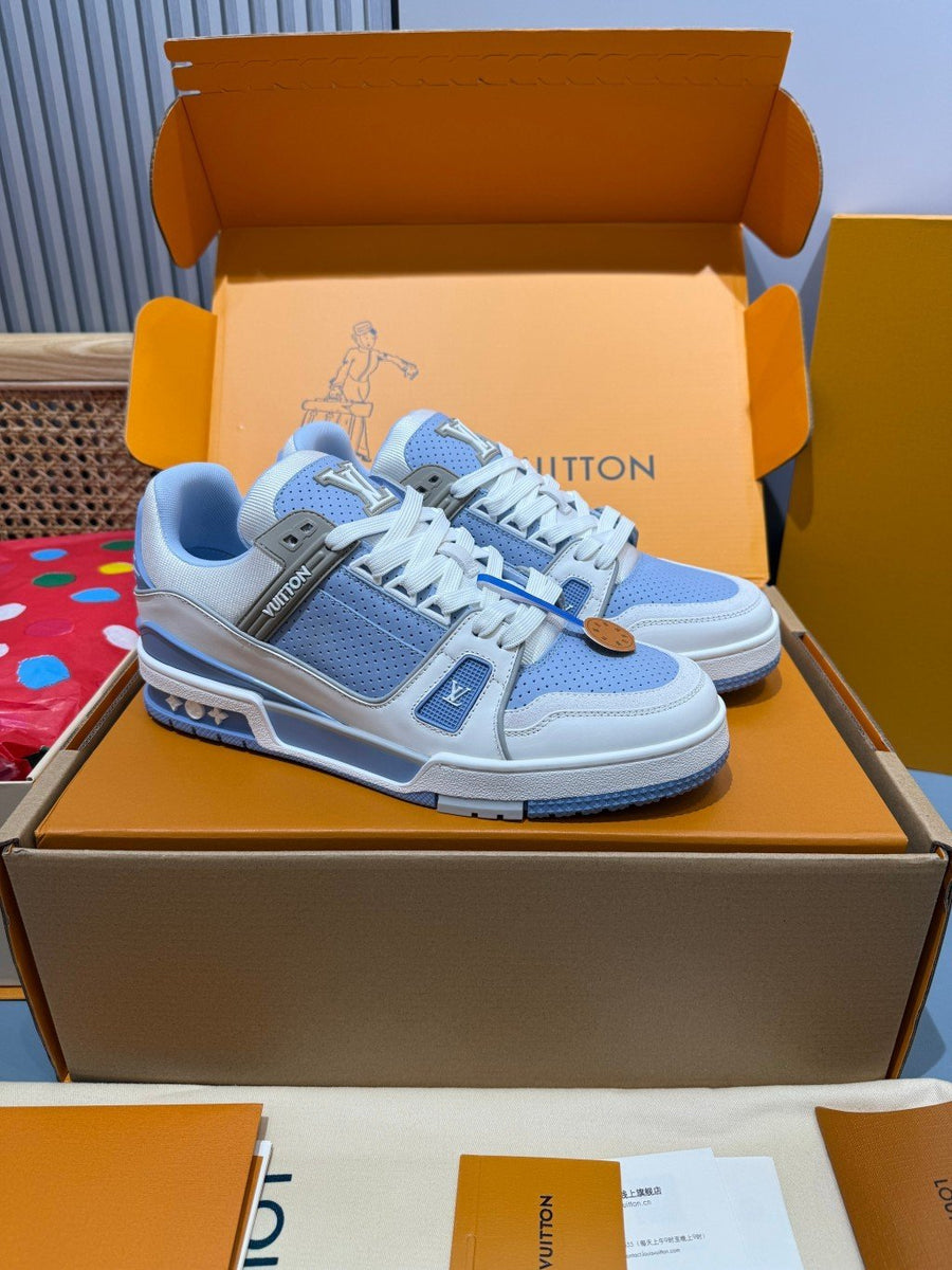 Sneakers Trainer 'Blanc Bleu Pastel'