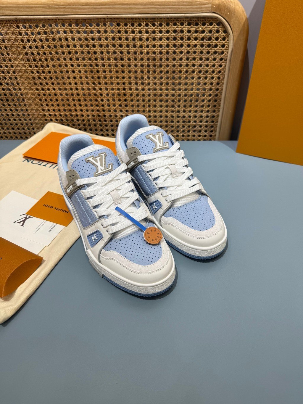 Sneakers Trainer 'Blanc Bleu Pastel' — vue 16