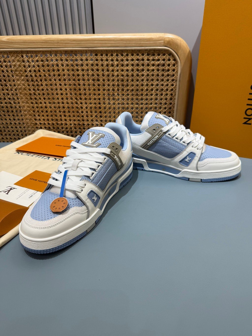Sneakers Trainer 'Blanc Bleu Pastel' — vue 33