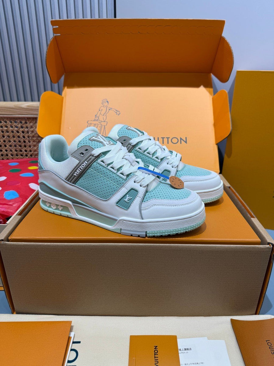 Sneakers Trainer 'Blanc Vert Menthe'