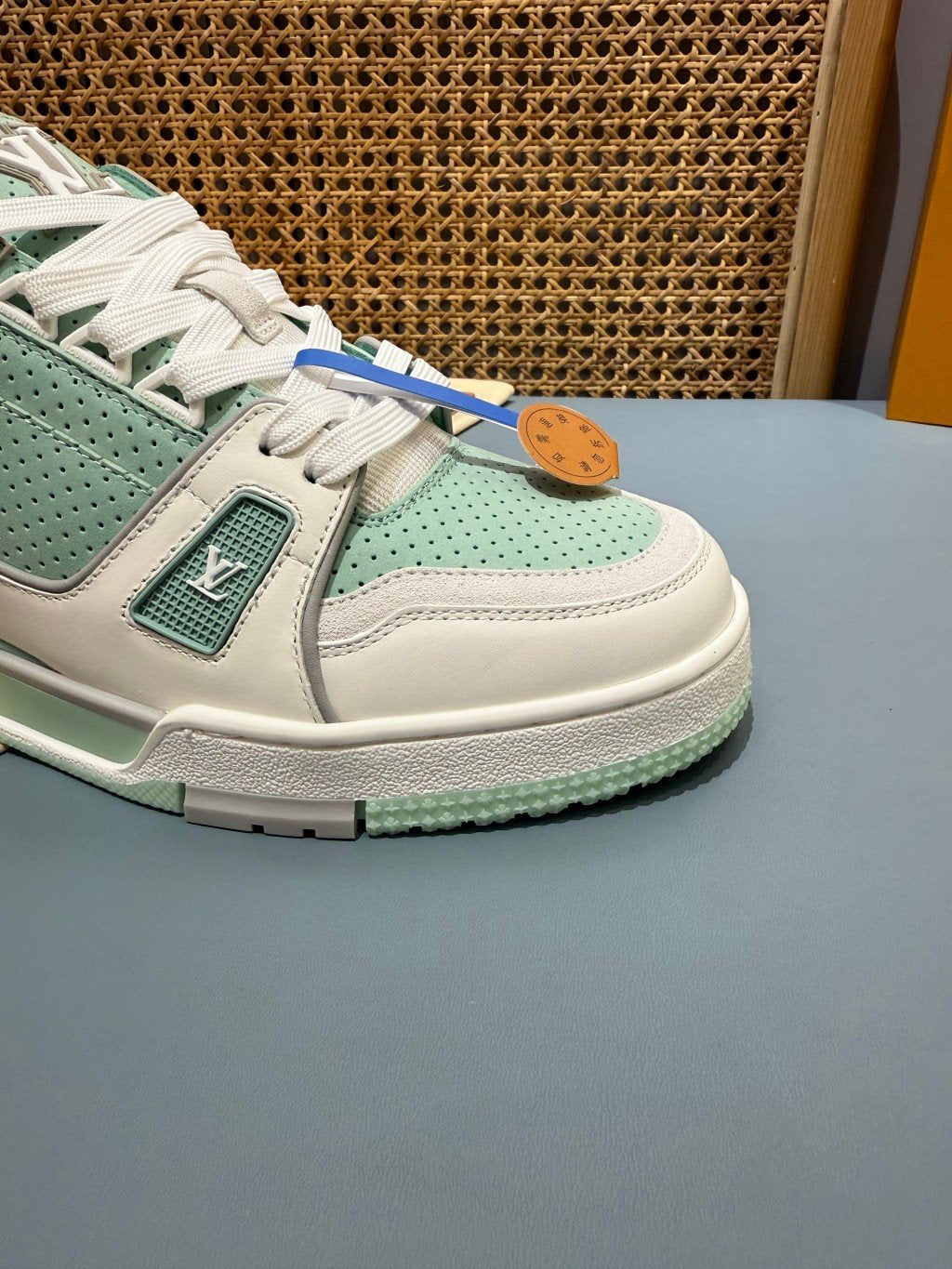 Sneakers Trainer 'Blanc Vert Menthe' — vue 12