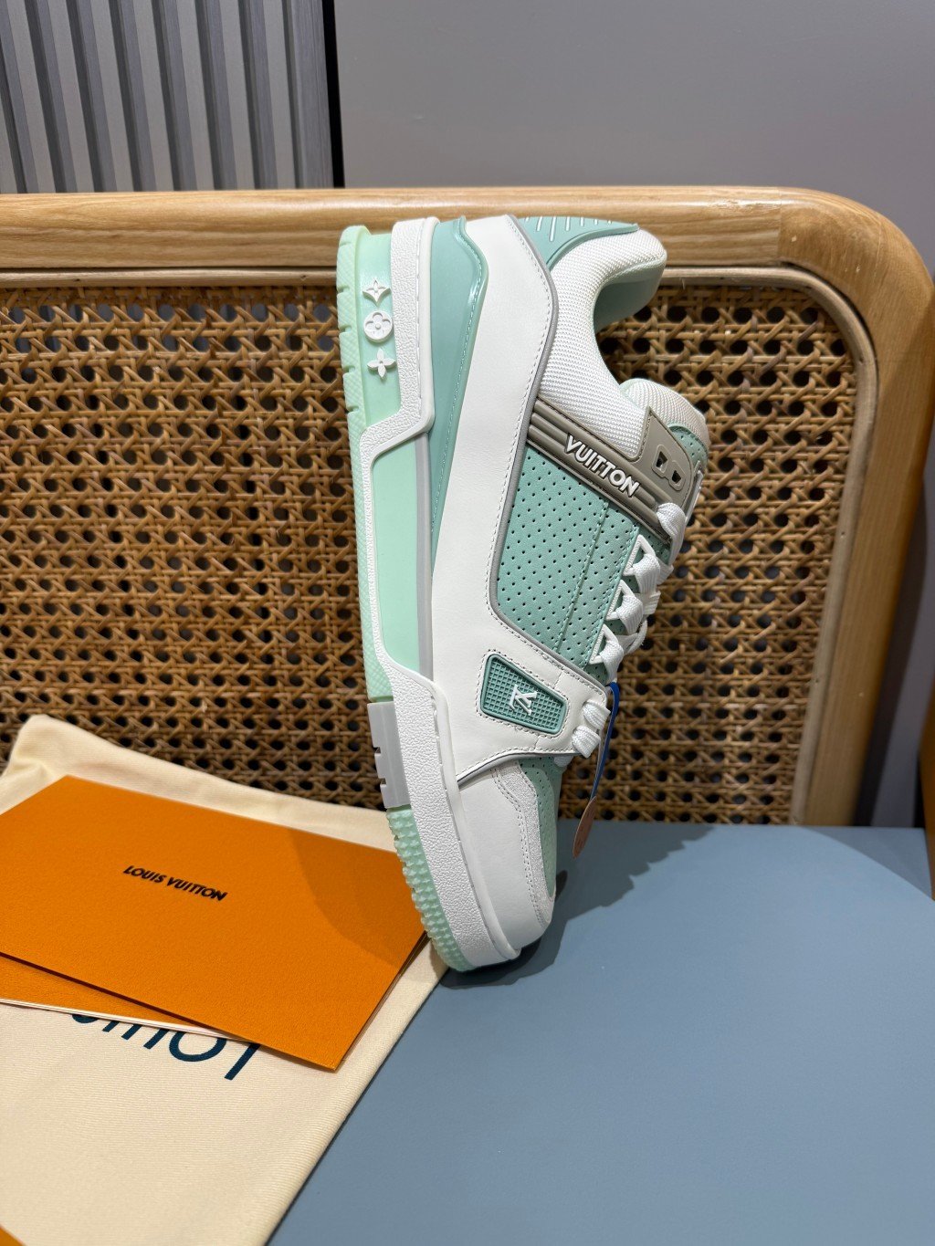 Sneakers Trainer 'Blanc Vert Menthe' — vue 13