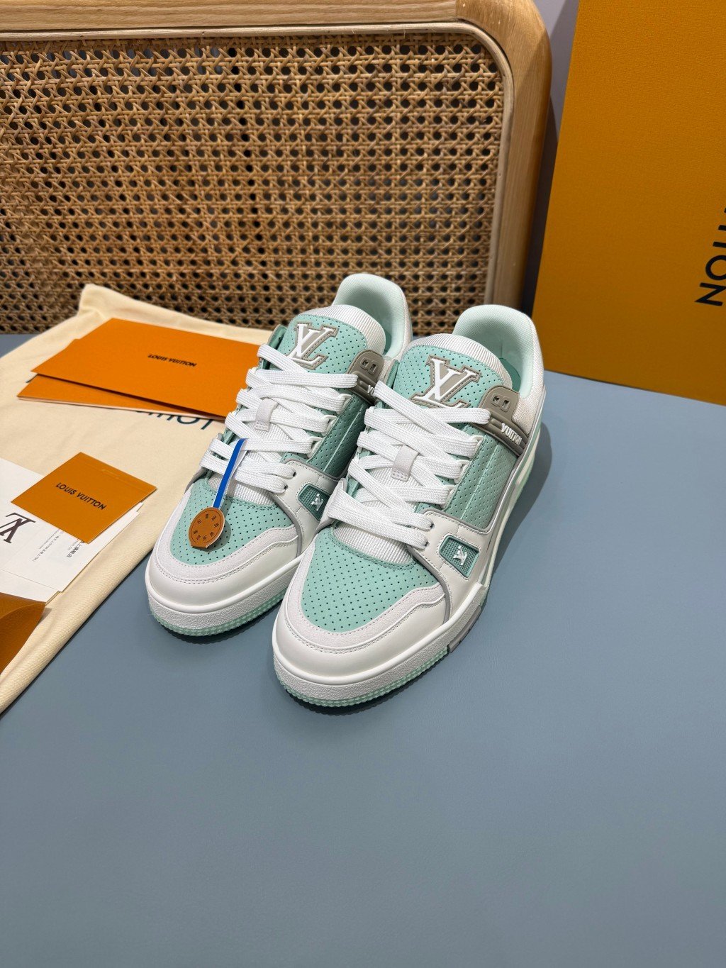 Sneakers Trainer 'Blanc Vert Menthe' — vue 15