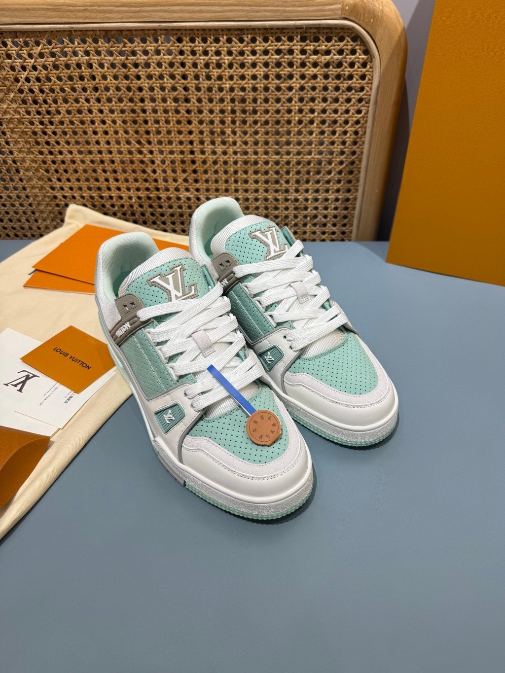 Sneakers Trainer 'Blanc Vert Menthe' — vue 16