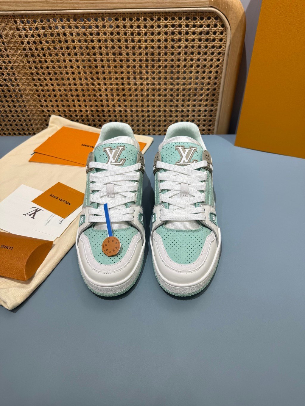 Sneakers Trainer 'Blanc Vert Menthe' — vue 17