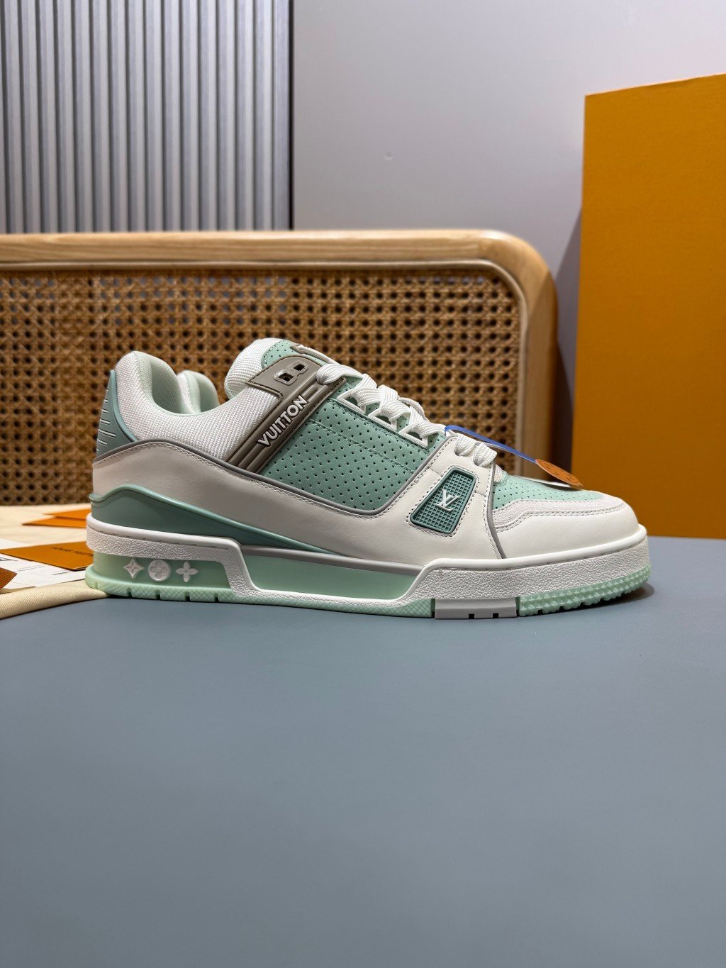 Sneakers Trainer 'Blanc Vert Menthe' — vue 21