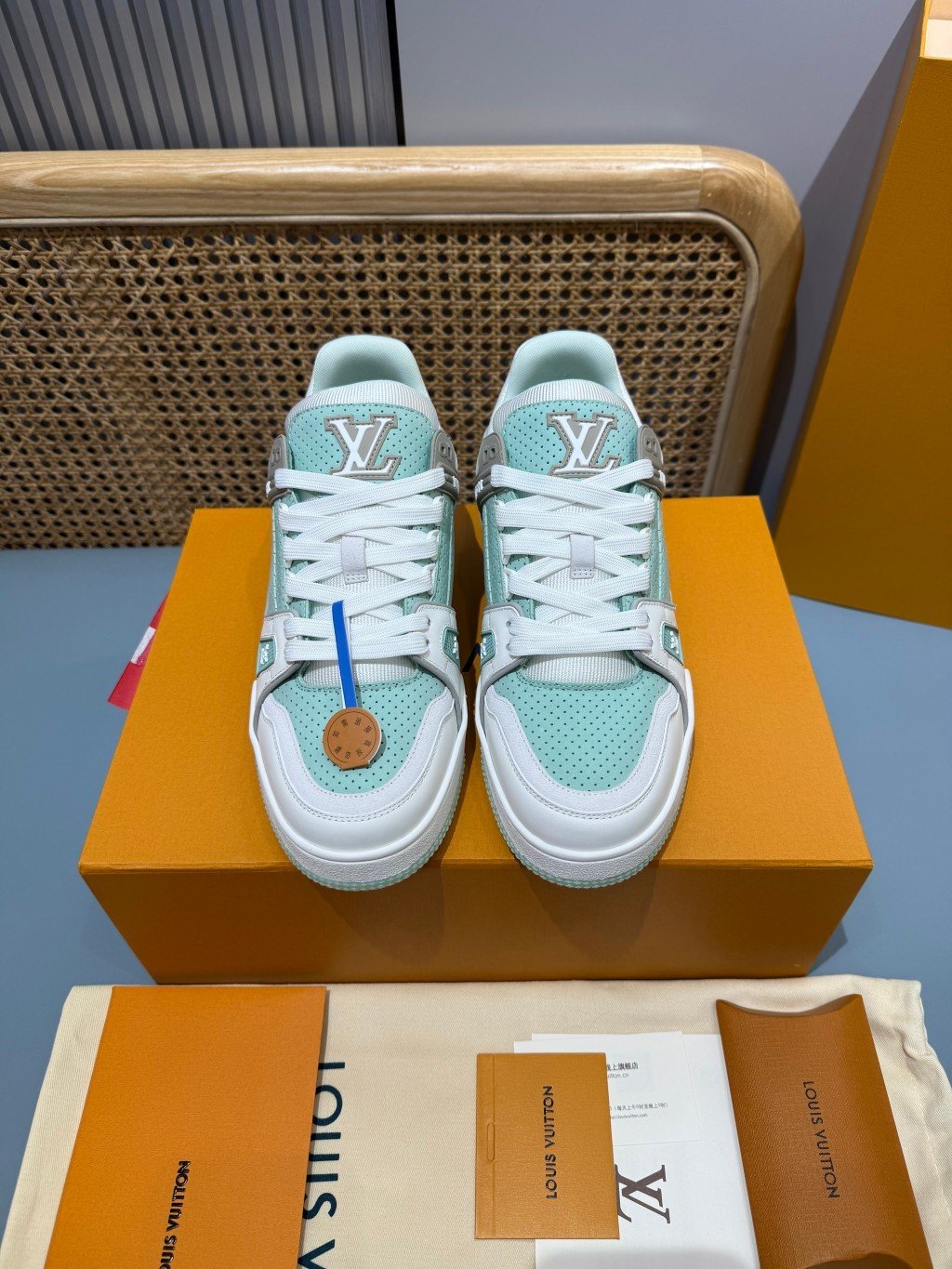 Sneakers Trainer 'Blanc Vert Menthe' — vue 29