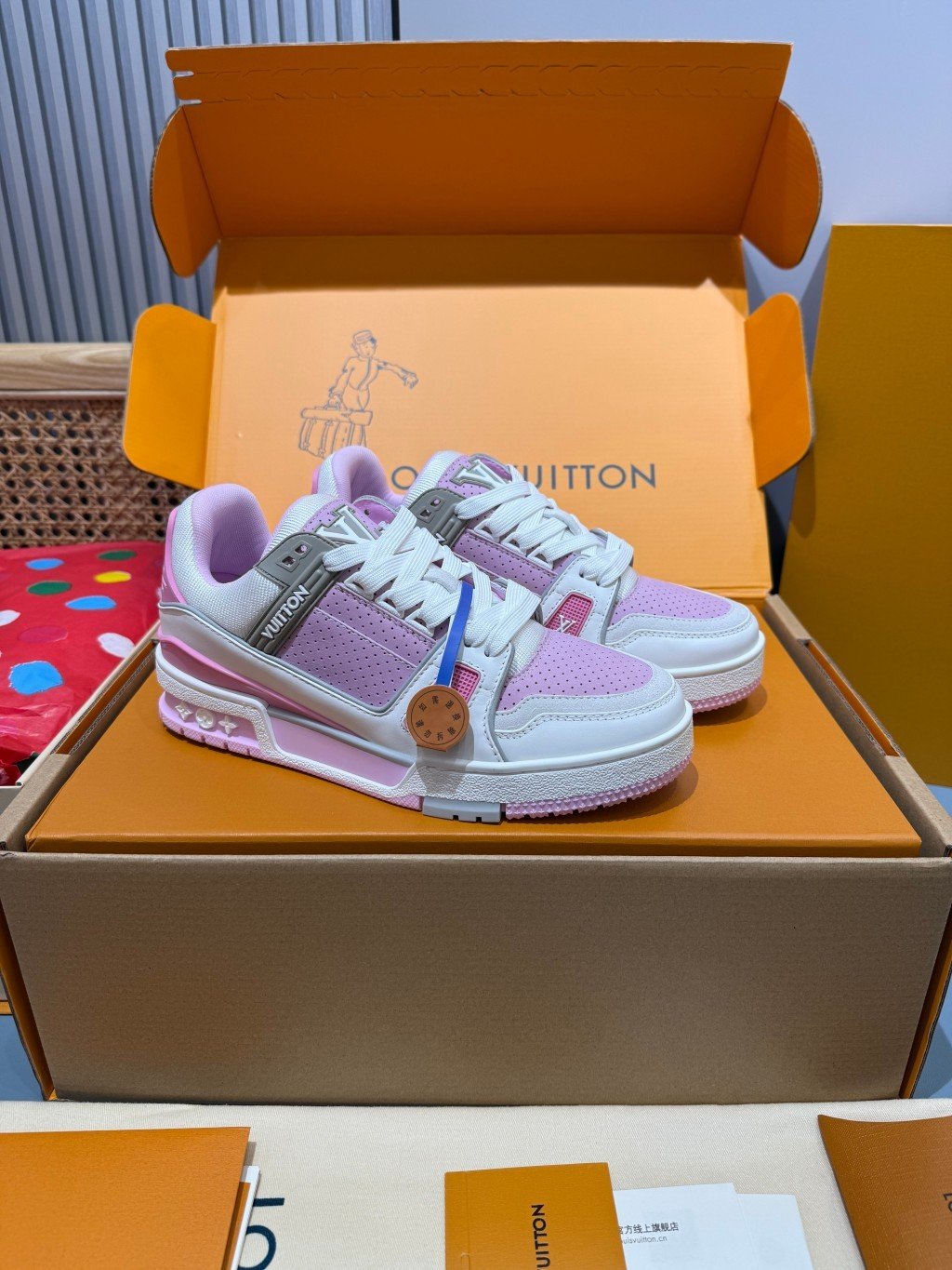 Sneakers Trainer 'Blanc Rose Pastel'