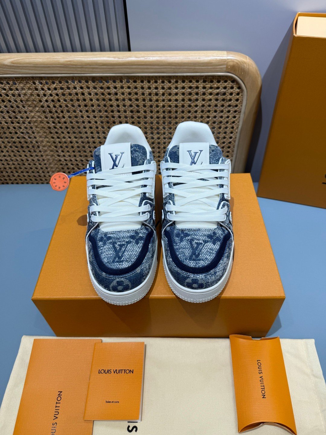 Sneakers Trainer Denim 'Denim Délavé Bleu' — vue 4