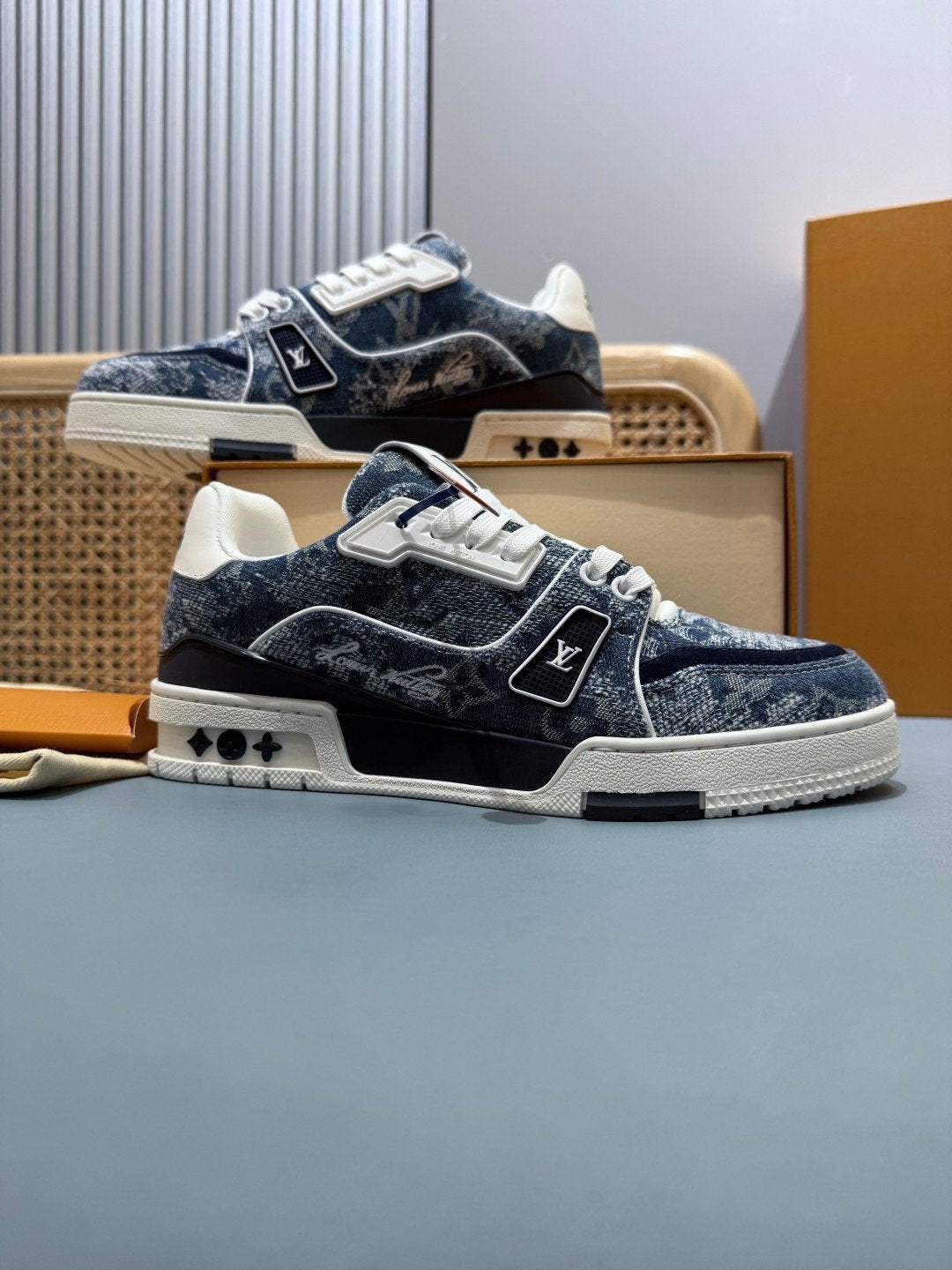 Sneakers Trainer Denim 'Denim Délavé Bleu' — vue 5