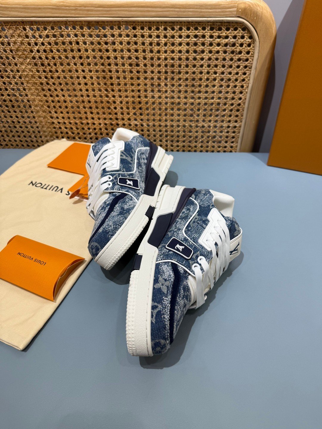 Sneakers Trainer Denim 'Denim Délavé Bleu' — vue 15
