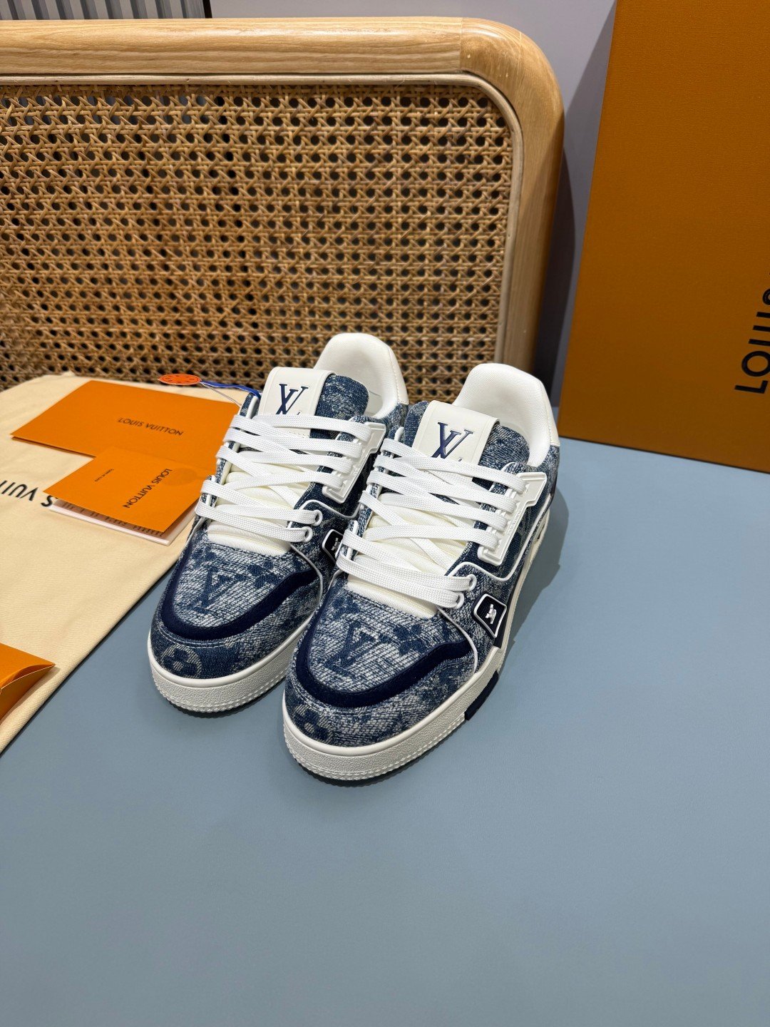 Sneakers Trainer Denim 'Denim Délavé Bleu' — vue 16