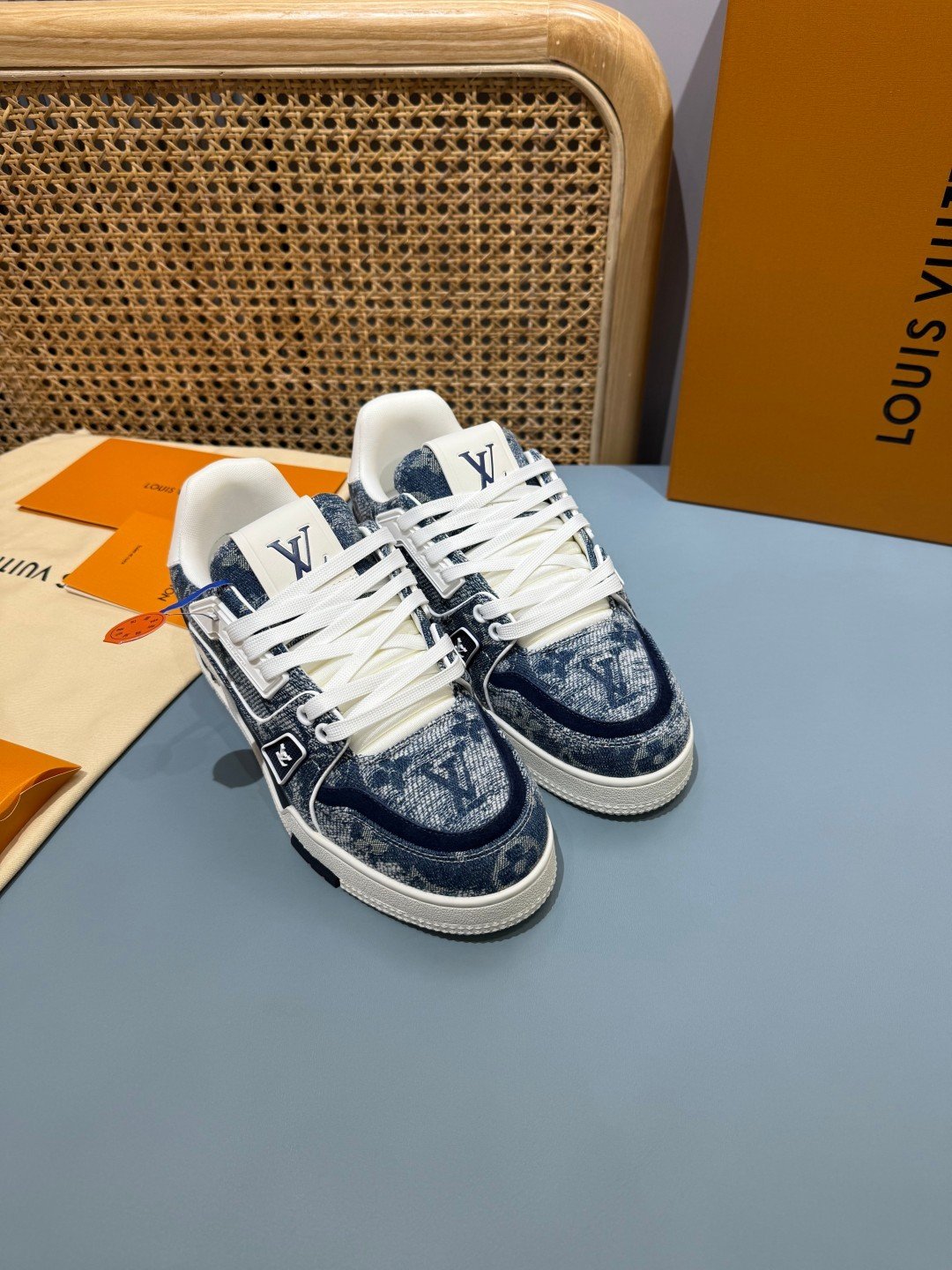 Sneakers Trainer Denim 'Denim Délavé Bleu' — vue 17