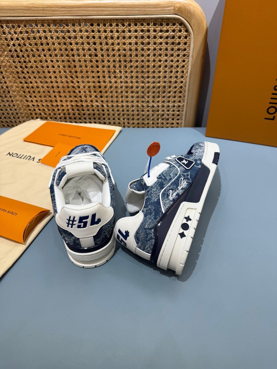 Sneakers Trainer Denim 'Denim Délavé Bleu' — vue 24