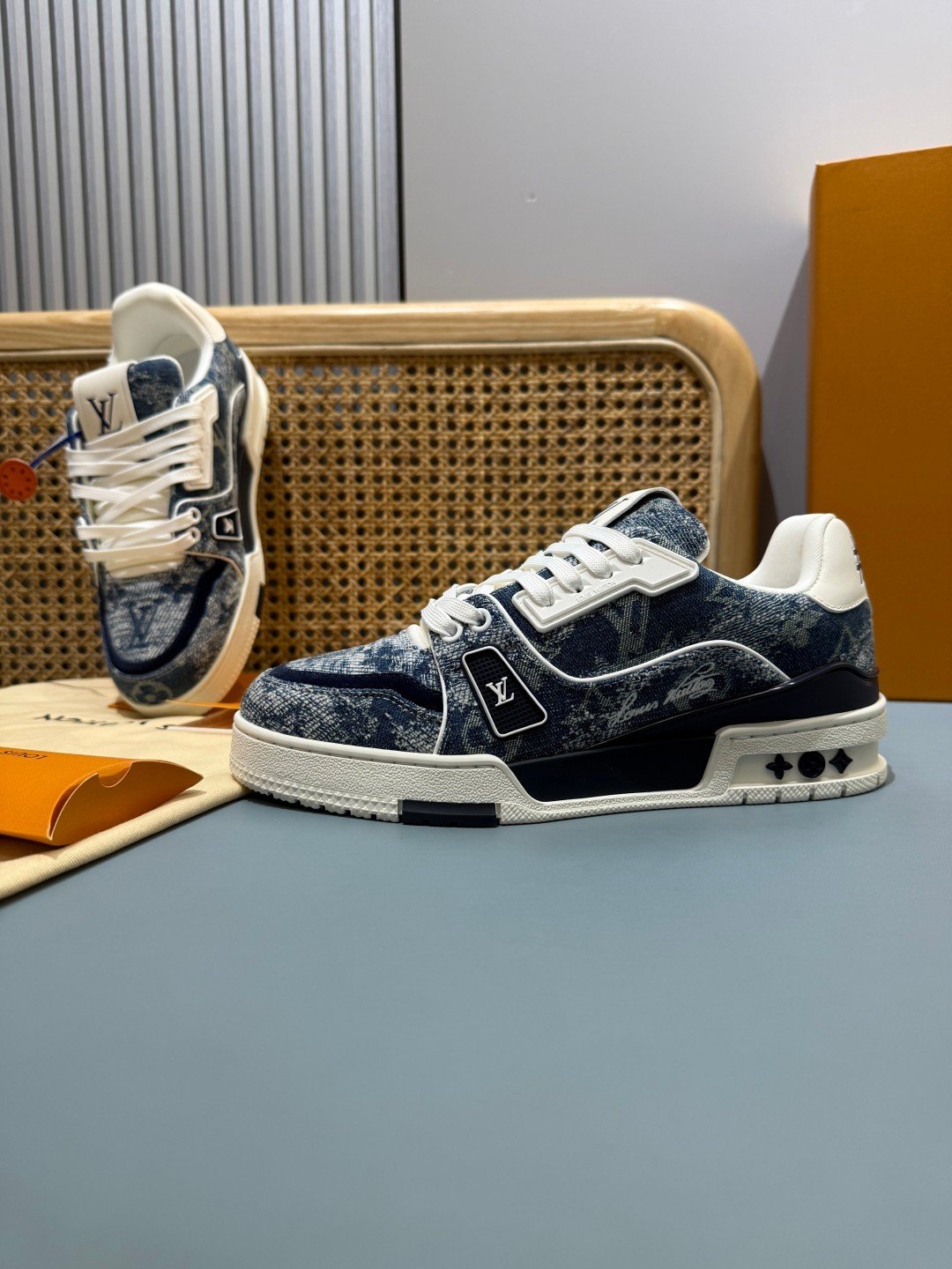 Sneakers Trainer Denim 'Denim Délavé Bleu' — vue 25