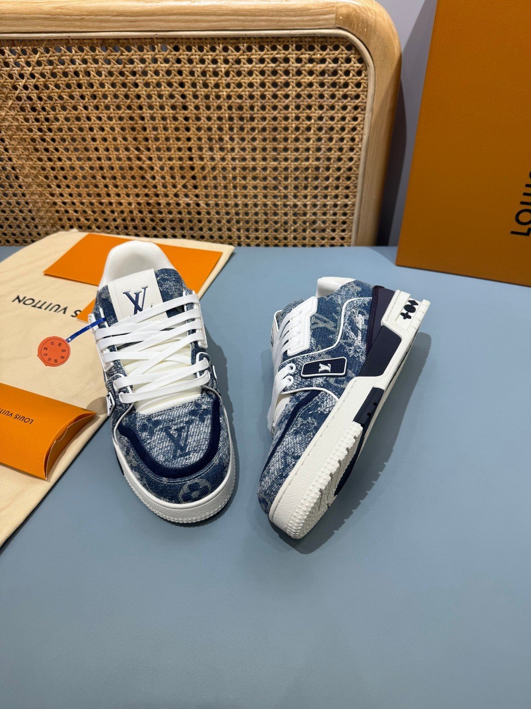 Sneakers Trainer Denim 'Denim Délavé Bleu' — vue 26