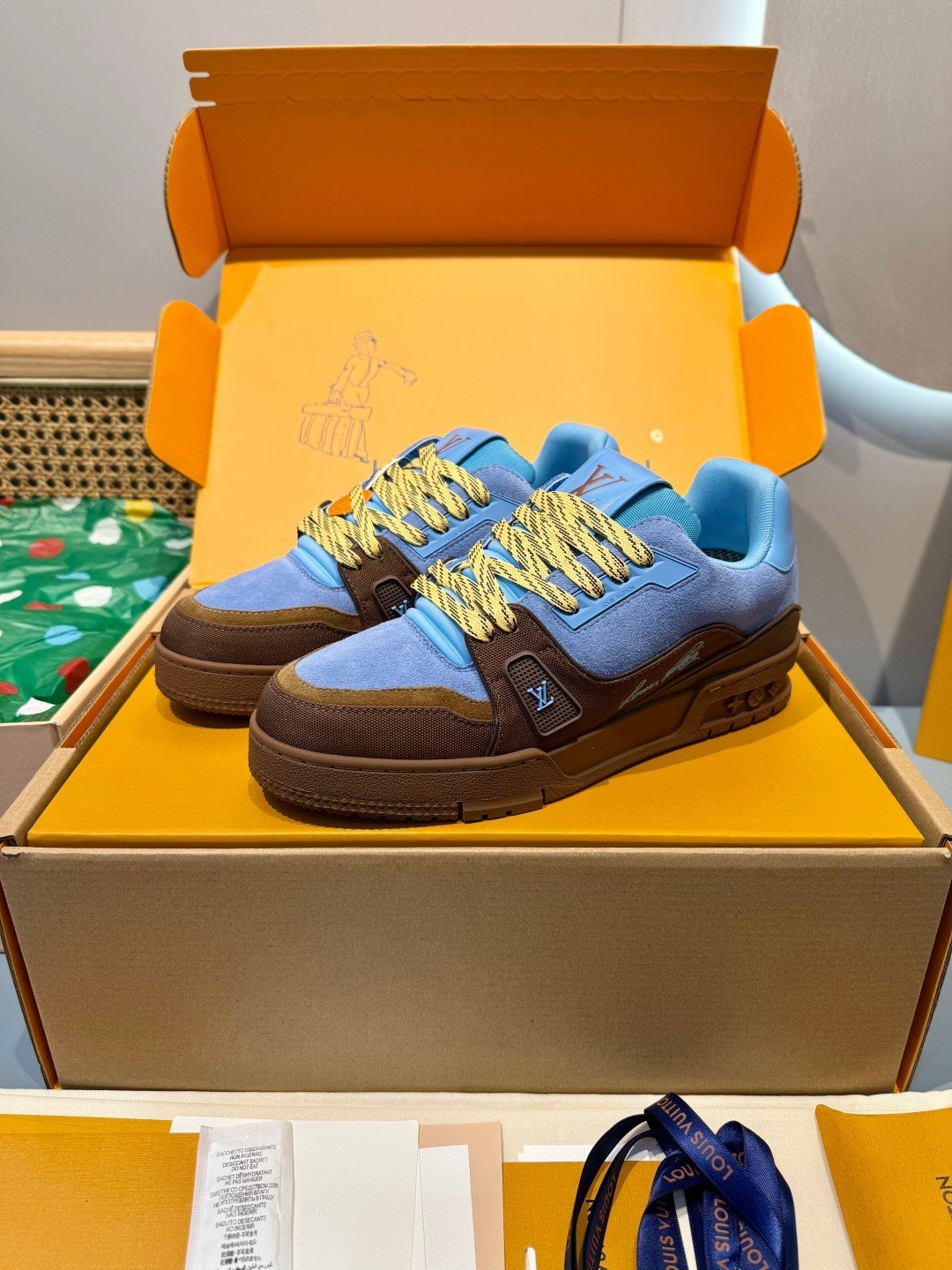 Sneakers Trainer 'Bleu Marron' — vue 4