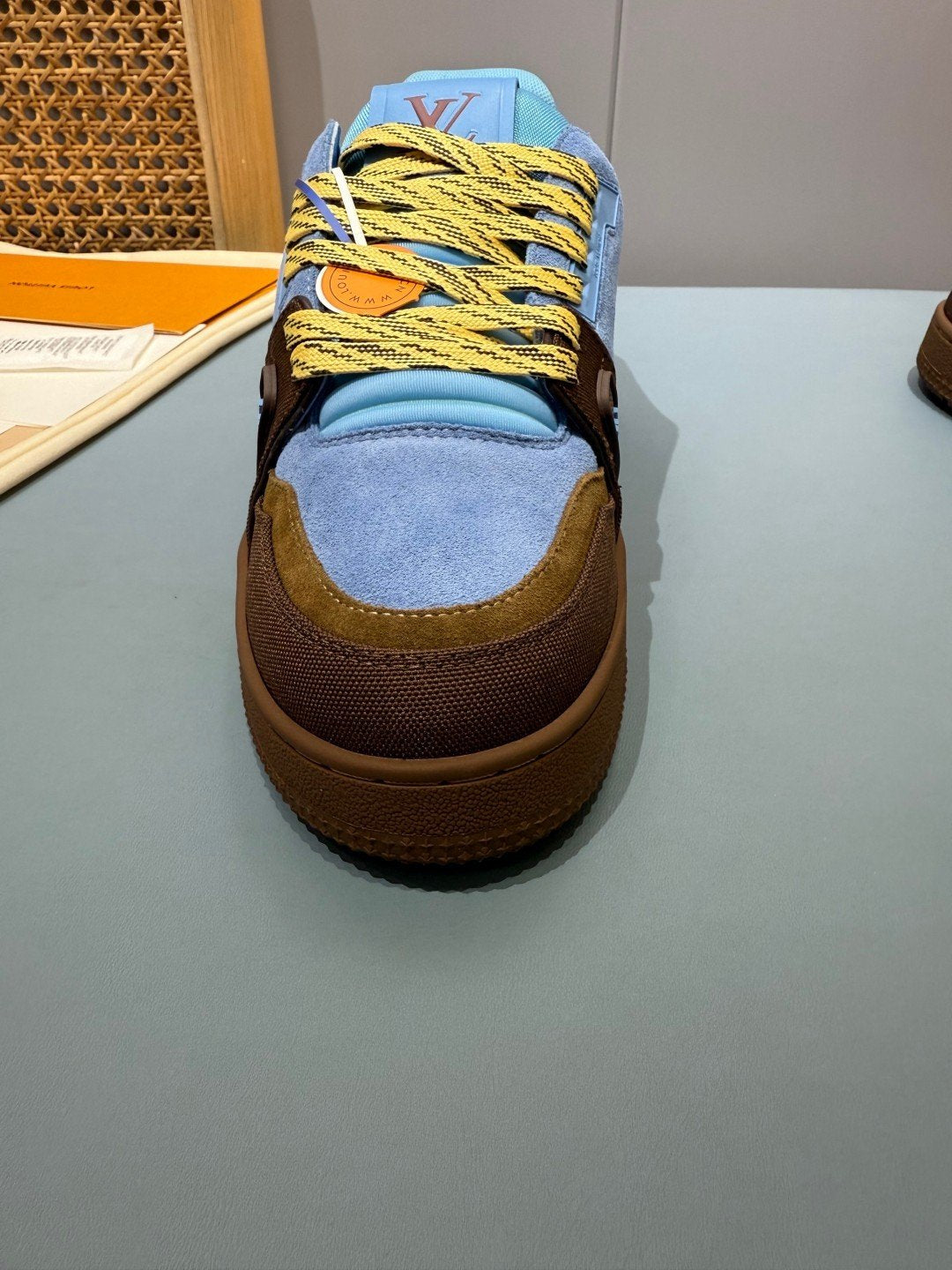 Sneakers Trainer 'Bleu Marron' — vue 9