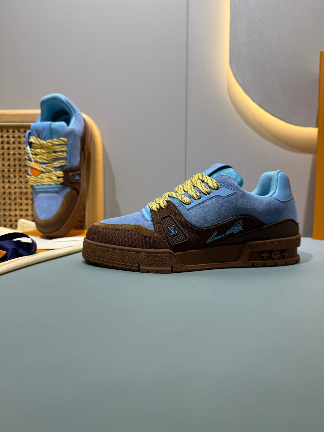 Sneakers Trainer 'Bleu Marron' — vue 25
