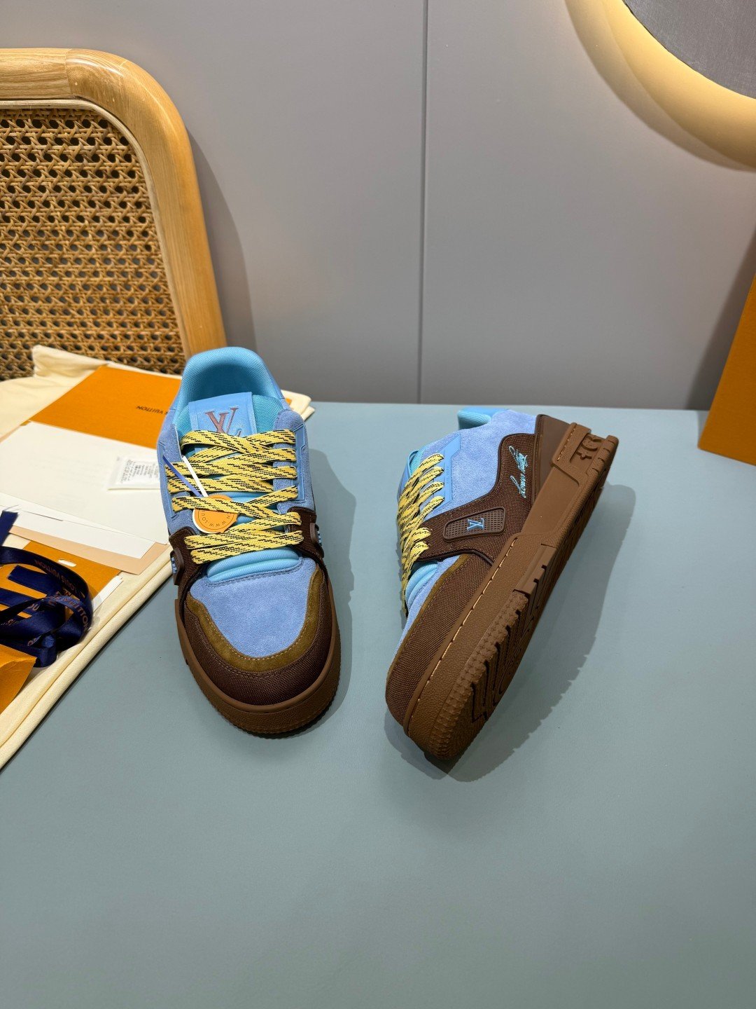 Sneakers Trainer 'Bleu Marron' — vue 26
