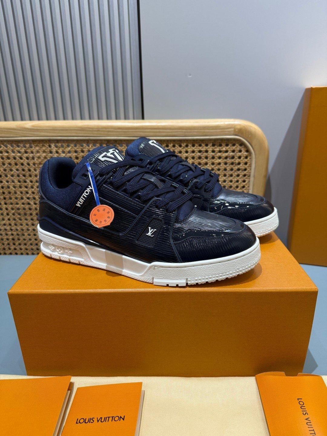Sneakers Trainer 'Bleu Marine Verni'