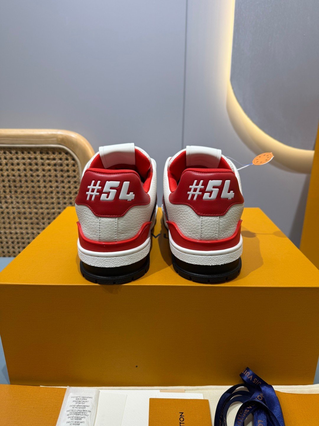 Sneakers Trainer 'Blanc Rouge Bordeaux' — vue 2
