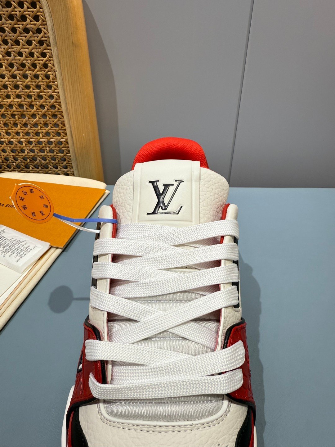 Sneakers Trainer 'Blanc Rouge Bordeaux' — vue 8